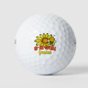 Balles De Golf Fleurs de soleil et abeilles de grand-mère incroya