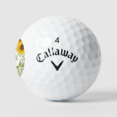 Balles De Golf Fleurs de soleil jaunes Floral coutumes dames Call (Logo)