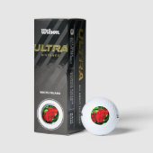 Balles De Golf Fleurs de tulipes rouges (Emballage)
