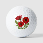 Balles De Golf Fleurs d'été joyeuses floraison de pavot (Recto)