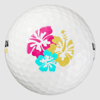 Balles De Golf Fleurs d'Hibiscus hawaïens