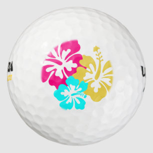 Balles De Golf Fleurs hawaïennes de ketmie