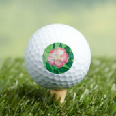 Balles De Golf Fleurs Roses roses et Feuilles verts illustrations (T-shirt Insitu)