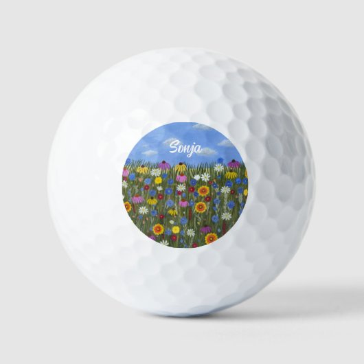 Balles de Golf Fleurs Sauvages (Recto)
