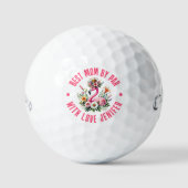 Balles De Golf Fleurs tropicales de printemps de Flamant rose ros (Recto)