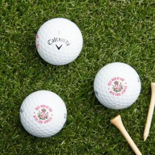 Balles De Golf Fleurs tropicales de printemps de Flamant rose ros