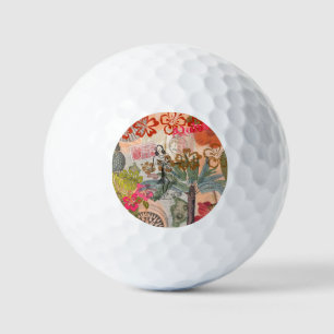 Balles De Golf Fleurs vintages Hula Colorful Hawaiian Tropical