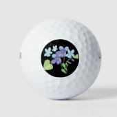 Balles De Golf Fleurs violettes sauvages Illustration noir (Devant)