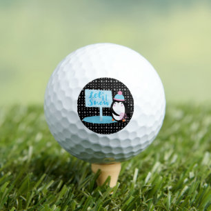 Balles De Golf Flocons Mignons Manchot Noir Blanc