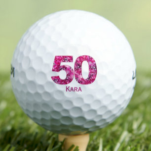 Balles De Golf Floral 50e cadeau pour meilleur ami - Nom personna