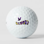 Balles De Golf Floral Audrey Name With Dove, (Recto)
