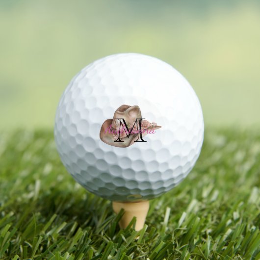 Balles De Golf Floral Cowgirl Hat Monogram (T-shirt Insitu)