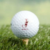 Balles De Golf Floral rose pâle initial J Monogramme (T-shirt Insitu)