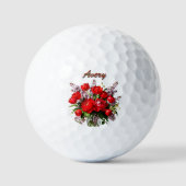 Balles de Golf Florales avec Nom/Initiales (Recto)