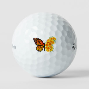 Balles De Golf Flower Butterfly with Yellow California Poppy