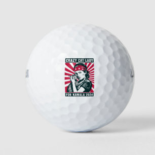 Balles De Golf Folle Dame aux Chats Pour Kamala 2024