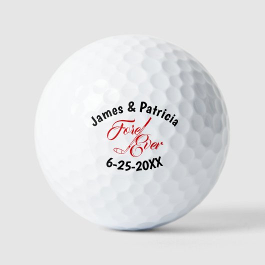 Balles De Golf Fore Ever Mariage Personnalisé (Recto)