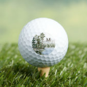 Balles De Golf Forêt de pins verts et lac monogrammés (T-shirt Insitu)
