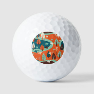 Balles De Golf Forêt d'oies : Scène Vintage de la nature