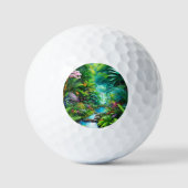 Balles De Golf Forêt tropicale humide avec arbres et fleurs (Recto)