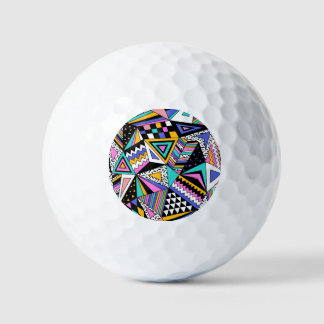 Balles De Golf Formes géométriques rétro : Vintage coloré.