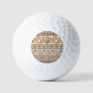 Balles De Golf Frontières florales indiennes Motif sans joint