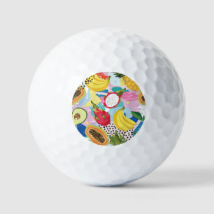 Balles De Golf Fruits tropicaux, Motif Vintage sans soucis.
