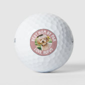 Balles De Golf Fun Best Mom By Par Par Dog Photo Rose (Devant)