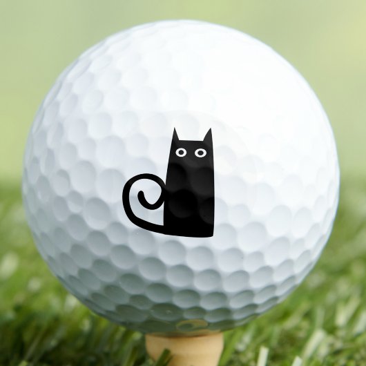 Balles De Golf Fun Chat Noir