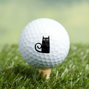 Balles De Golf Fun Chat Noir