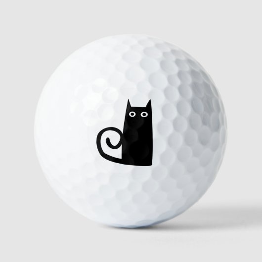 Balles De Golf Fun Chat Noir (Recto)