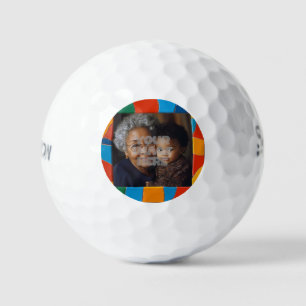 Balles De Golf Fun Colorful Mosaic Motif frontière pour vos photo