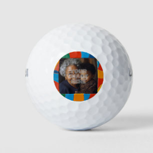 Balles De Golf Fun Colorful Mosaic Motif frontière pour vos photo