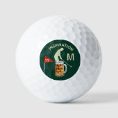Balles De Golf Fun Inspirational 19th Hole Beer Monogram  (Recto)
