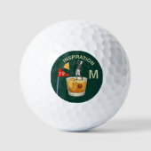 Balles De Golf Fun Inspirational 19th Hole Cocktail Monogram (Recto)