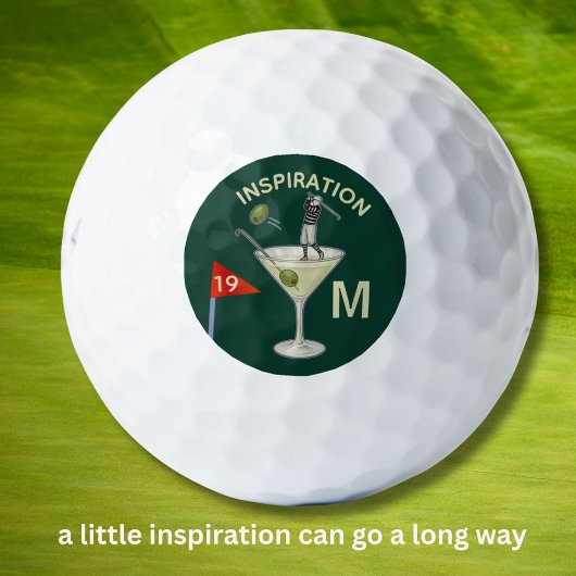 Balles De Golf Fun Inspirational 19th Hole Cocktail Monogram