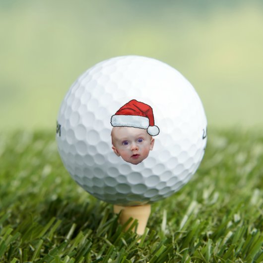 Balles De Golf Funky Custom Face Photo Père Noël Head Christmas (T-shirt Insitu)