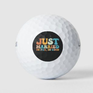 Balles De Golf Funky Retro Super Juste Marié Jusqu'À Présent Si B