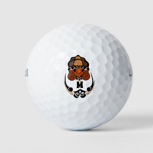 Balles De Golf Funky Tortoise Chilling Monogramme (Devant)