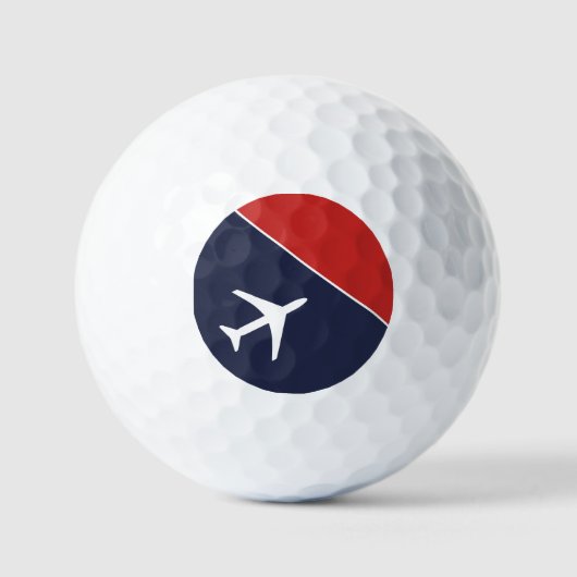 Balles De Golf Funky White Plane Avion Pilote (Recto)