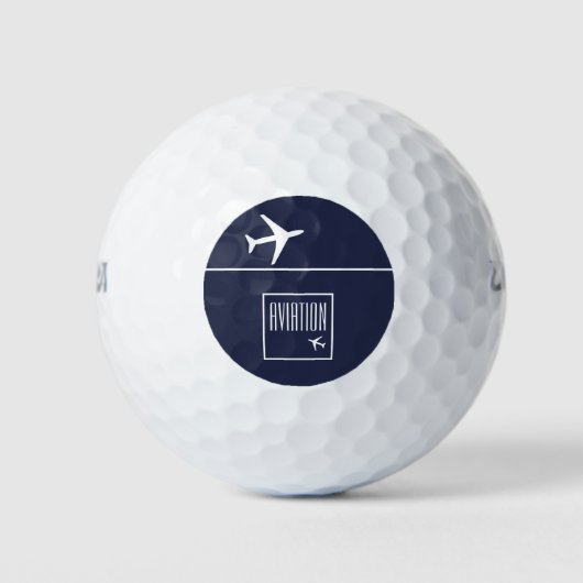 Balles De Golf Funky White Plane Avion Pilote (Devant)