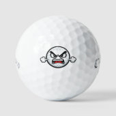 Balles De Golf Funny Angry Face Golf Ball Design (Recto)