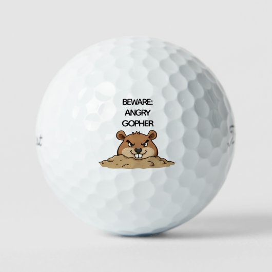 Balles De Golf Funny Angry Gopher (Recto)