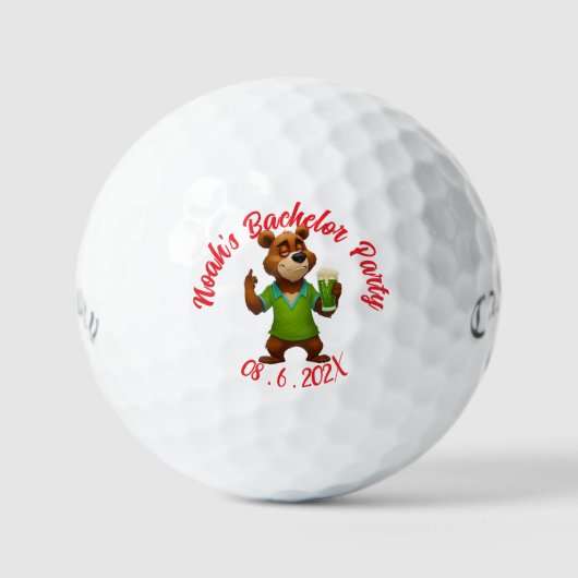 Balles de Golf Funny Bear | Design Bière au Doigt (Recto)