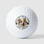 Balles De Golf Funny BEST CHIEN DAD PAR PAWR Photo Pawprints Golf (Recto)