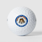 Balles De Golf Funny Chien photo Blue et White Golf Balls (Devant)