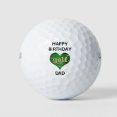 Balles De Golf Funny Cute Happy Birthday Dad Heart Golfer (Devant)