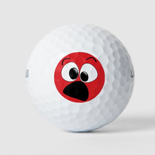Balles De Golf Funny Face Humour Golf Balls (Devant)