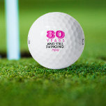 Balles De Golf Funny Golf Balls 80e fête d'anniversaire Monogramm<br><div class="desc">Votre golfeur qui a quatre-vingts ans va se faire rire de ces balles de golf personnalisées. Dispose d'un design avec le texte "80 ans et toujours en mouvement". (Vous pouvez modifier le nombre en n'importe quelle année et la couleur à votre choix.) Personnalisez avec des initiales monogrammées, le nom ou...</div>