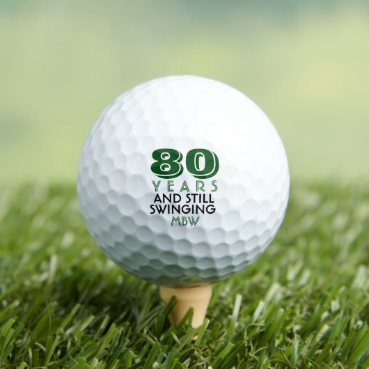 Balles De Golf Funny Golf Balls 80e fête d'anniversaire Monogramm (T-shirt Insitu)